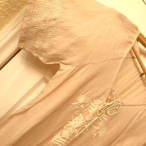 Embroidered cream top